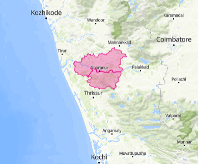 Map of Valluvanad Palakkad