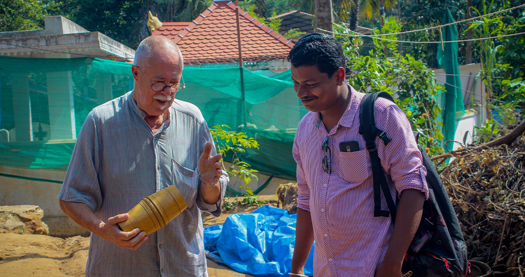 Traveler visiting an intrument making village in Palakkad