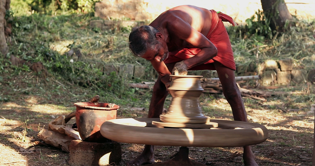 Pottery making in Kerala.