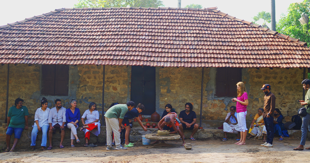 Pottery making workshop in Kerala during summer.